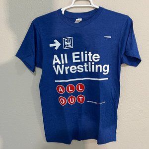 Men's AEW LIVE All Elite Wrestling All Out (Chicago) T-Shirt - Size M (BLUE)